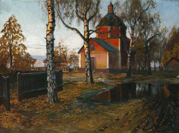 Пейзаж с церковью
