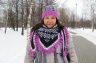 Комплект шапочка и шарф-платок с узором4688