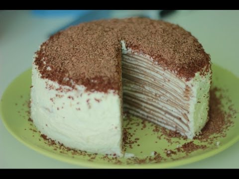 Видео рецепты. Рецепт блинного торта. Блинный торт с кремом.