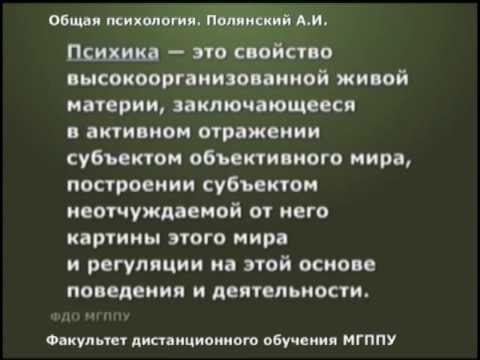 Полянский А.И. Из видеокурса "Общая психология"